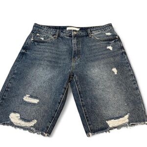 🥳 Women’s TNR Denim Distressed Denim Shorts Size 30” EUC Cutoff Streetwear Jorts